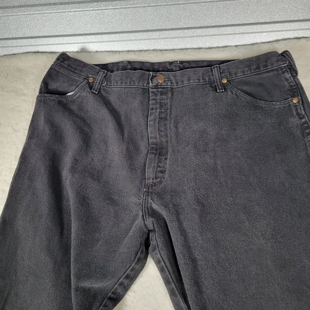 Wrangler Jeans Mens 43x31 (fits 42x32) Black Straight Leg Faded Denim‎ 13MWZWK